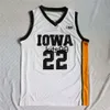 2024 النهائي أربعة قمصان 4 نساء كرة السلة كرة السلة Iowa Hawkeyes 22 Caitlin Clark Jersey NCAA Black White Yellow Men Size S-3XL