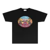 Rhude Brand SummerTシャツメンズデザイナーTシャツファッションコットンショーツRH038デザートココナッツプリント短袖TシャツサイズS-XXL