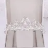 Clips de cheveux Couleur argentée Crystal Tiaras and Crowns Bandband Rhingestone Brind Bride Accessoires Femmes Bijoux de mariage