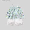 Rompers Labi Baby Cartoon Seveless Outfit新生児の女の子のためのセット夏のジャンプスーツ薄い幼児ボディスーツ幼児服ベビー服l47