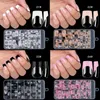 120pcs/box Acrylic French False Nails Medium Length Square Armor Full Cover Nail Tips Can Be Removable Mixed Size Press On Nails