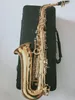 Helt ny SAS-802 Alto Saxophone Gold Lacquer Sax för barn Spela professionellt musikinstrumenttillbehör gåva