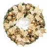 Decorative Flowers 30cm Large Christmas Wreath For Front Door Window Artificial Hanging Pinecone Red Berry Garland 2024 Year Ornament