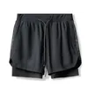 Men's Shorts Fashion Quick-drying 2-in-1 Multi-pocket Double-layer Fitness Lace-up Sports Pants Short Homme Tactique