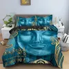 Ensembles de literie 3D Bouddha Set Twin Size Luxury Luxury Boho Couvrette et taies d'oreiller Couperceur King Bohemian Bohemian