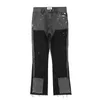 Streetwear mouchetée de couleur d'encre Match Y2K Baggy Jeans For Men Patchwork Rage Fringe Micro Denim pantalon Cargos lâches surdimensionnés 240401