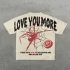 T-shirts voor heren Y2K Gothic Spider Print Oversize T Shirts Harajuku Hip Hop Graphics Loose Short Slve Retro Cotton Tops Strtwear Men Kleding T240408