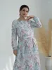 Roupas étnicas Ramadã Eid Dubai Flor Branca Abaya Damen Turquia Islã Abayas Para mulheres Muslim Long Dress Kebaya Robe Femme Musulmane