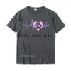 Мужские футболки для собачья лапа припечаток сердцебиение экг женщин-мама мама любовника Подарочная футболка мужской фанк-летние топ