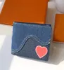 2021 Nieuwe ontwerpers Wallets Canvas Leather Men and Women Black Short Wallet Fashion Blue Credit Card Holder Business Money Clip WIT1522256