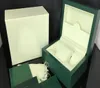 Luxury Mens Brand Watch Box Original Wooden Inner Inner Exter Green Women039s Mens montres Boîtes Papers5853201