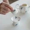 TEAREWS STAWS Pure pintado à mão Butterfly Orchid Cerâmica Tampa Zisha Tampa de panela Alta Cerimônia de chá do suporte para pés altos