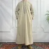 Ropa étnica pavo de manga larga túnica ramadán ramadán eid hombre musulmán vestido de oración jubba thobe islámico kaftan Oriente Medio árabes Dubai