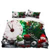 Bedding Sets 2/3 Pieces Merry Christmas Set String Ball Snowman Duvet Cover Festival Happy Holiday Bed Quilt Year