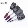 Dryers 4pcs Kit Hot Purple Pro Hele carbide nagelboorbits Nail Art Electric Boor Hine Files Nail Art Tools Cut and Polish