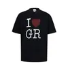 T-shirts voor heren roze zwarte Grailz borduurwerk flash diamant hart t-shirt katoen ronde nek mannen vrouwen mode korte mouw t-shirt tops J240402