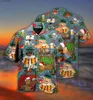 Chemises décontractées pour hommes Hawaiian Mens Shirt Beer gorille Gorilla Funny Short à manches courtes Cuban 3D Button Club de vacances d'été TOP YQ240408