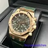 AP SPORTS WRIQUES Watch Royal Oak Series 26240or Green Disc Belt 50th Anniversary Commémoration 18K Rose Gold Automatic Mechanical Mens Watches