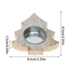 キャンドルホルダークリスマス木製のろうそく設定の絶妙な装飾の木雪だるま星形状の形状飾りテーブルトップクリエイティブ