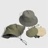 Camping japonés secado rápido con sombrero de pescerman sombrero de cubo a prueba de viento al aire libre 240325