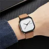 Andere Uhren Herren Business Watch Fashion Watch Simple Square Dial PU Leder Quartz Watch Watch Womens Watch Montre Hommel240408