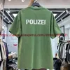 T-shirt maschile lavate verdi distruggere buco polizel pesante maglietta in tessuto uomo donna top-shirt top t-shirt j240402