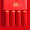 Cuecas 4pcs boxeadores homens calcinha de algodão Lucky Red Men's Rouphe Man respirável Solices Solides confortáveis