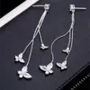 Charme Fashion coréenne Zircon Butain d'oreilles Pouettel Tassel Tendy Crystal Silver Color Rhingestone Boucles d'oreilles Jewelry 2404088XQH