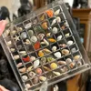 Dekorative Teller Acrylmagnetische Muschelspeicherbox 36/64 Gitter kleine Handwerksorganisatoren Container Rockkollektion für Perlennagelschmuck