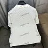 Xinxinbuy Men Designer Tee T-shirt 2024 Italie Knit Shirt Bridboard Grille Polo à manches courtes Coton Femmes Gris Blanc Blanc S-2xl