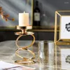 Titulares de vela Luxury Metal Glass Decorative Castlestick Titular para Dinning Party Decoration Home Decoration Christmas
