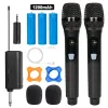 Mikrofoner DualChannel UHF Wireless Microphone UHF Dual Handheld MIC med 1200mAh laddningsbar mottagare för Karaoke Wedding Party KTV