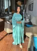 Etnische kleding Ramadan Eid Satin Batwing Sleeve Abaya Turkije Islam Moslim Maxi Dess Gebed Kleding Vrouwen Kaftan Kebaya Robe Femme