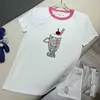 Women's Polos Designer Brand Nanyou 2024 Summer New Product Temperament Small Fragrant Wind Colorful Beads Paired with Embroidered Letters Pure Cotton T-shirt 4K6S