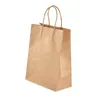 Embrulho de presente 10pcs Kraft Paper Bags Packing for Wedding Christmas Birthday Birthday Party Supplies Bolsas com Handle