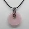 Colliers pendants en gros 1pcs Naturel Stone Quartz Crystal Aventurine Agates Round Donut Collier BIJELY MAISONS FEMMES MEN CADE