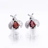 Pendientes de sementales Garnet Insect Natural Insect Topaz 925 Silver Ear Studs 2024 Joyería de moda