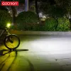 Spazzoli Gaciron 1600lm Doppi perle faro in bicicletta con interruttore cablato 6 modalità Lampada LED di illuminazione stradale per gli occhi 2*2500 mAh Power Bank