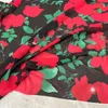 Varumärke modedesign Summer Soft Polyester Satin Cloth Rose Printed Pure Cotton Poplin Fabric för DressDiy Sewing Material 240328