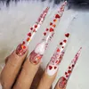 False Nails 120pcs Extra Long Stiletto Fake Nail Tips Half Cover Clear Artificial Press On Extension Manicure Tools