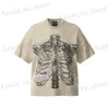 Men's T-Shirts New Summer SAINT MICHAEL Letters Skeleton Printed T-shirt Crew Neck Tops Mens Womens Oversized Retro T-shirt Short Slve T240408