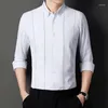 Men's Dress Shirts High Quality Striped Shirt Business Slim Fit Long Sleeves Casual Buttons Classic Style Brand Fashionable Top