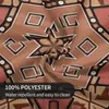 Table Cloth Terracotta And Tan Honeycomb Tile Tablecloth 60in Round 152cm Soft Decorative Border