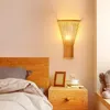 Wandlampe traditionelle Bambus Kunstdekoration gewebtes Wohnzimmer Lernen für Restaurantschlafzimmer Japanisch