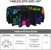 Tischtuch farbenfrohe Hund runde Tischdecke lustige waschbare Polyester Dekorative Abdeckung für Party Dining Bankett 60 Zoll