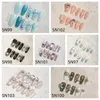 Sisful Medium Coffin 10 PCS Salon Quality Purely Handmade Press On Nail Kits with Jelly Glue Tap, Alcohol Cotton, Double Sided nail file, Cuticle stick.