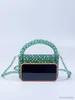 Evening Bags Small and Pure Handmade Beaded Hollow Crystal Beads Knitted Handheld Banquet Candy Color Small Square Bag