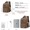 Backpack Khaki For Men's 2024 Outdoor Travel Back Pack Canvas Teen Sport Riding Knapsack Mountaineering Bags Male Army Green