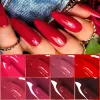 Kits MEET ACROSS 8/10/12/15pcs Red Gel Nail Polish Set Glitter Semi Permanent Soak Off UV Gel Varnishes Nails Art For Manicure Design