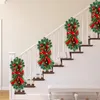 Flores decorativas As grinaldas de natal sem fio da escada prelit sem fio para a porta da parede da férias da frente pendurar ornamentos de grinaldas cair